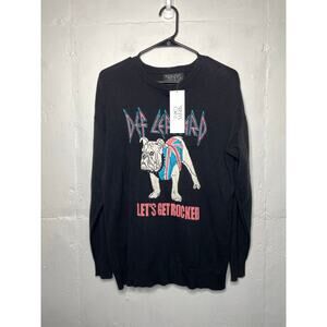 NEW Women's Forever 21 The Vinyl Icons Def Leopard Sweater Size XS